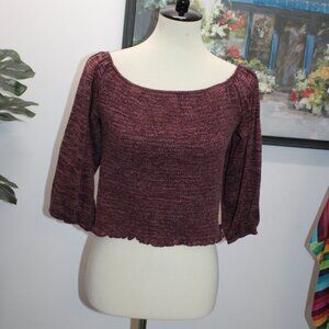 Me & U Brand Juniors 2X Crop Sweater Purple